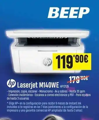 Beep Hp laserjet m140we oferta
