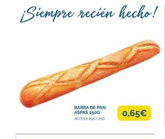 Cash Ecofamilia Barra de pan aspas oferta