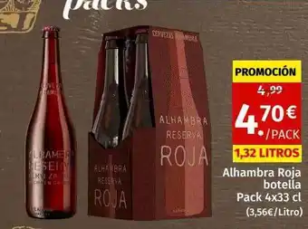 Maskom Supermercados Alhambra roja botella pack 4 oferta
