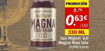Maskom Supermercados San miguel 0.0 magna roja lata oferta