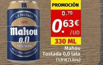 Maskom Supermercados Mahou tostada 0.0 lata oferta