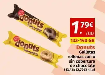 Maskom Supermercados Donuts galletas rellenas con o sin cobertura de chocolate oferta