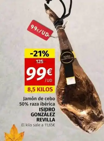 Maskom Supermercados Jamón de cebo 50% raza ibérica isidro gonzález revilla oferta