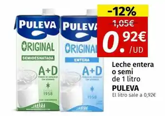 Maskom Supermercados Leche entera o semi de puleva oferta