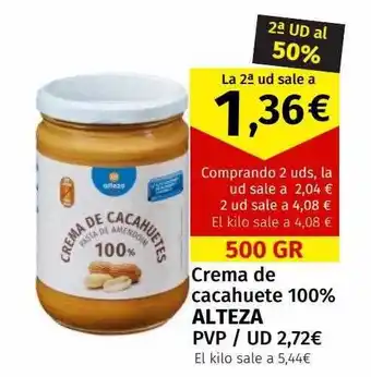 Maskom Supermercados Crema de cacahuete 100% alteza oferta