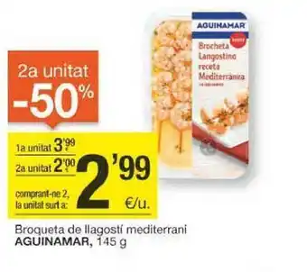 BonpreuEsclat 2a unitat -50% broqueta de llagostí mediterrani aguinamar oferta