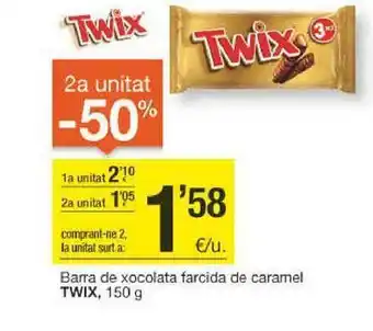 BonpreuEsclat 2a unitat -50% barra de xocolata farcida de caramel twix oferta