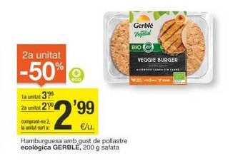 BonpreuEsclat 2a unitat -50% hamburguesa amb gust de pollastre ecològica gerblé oferta