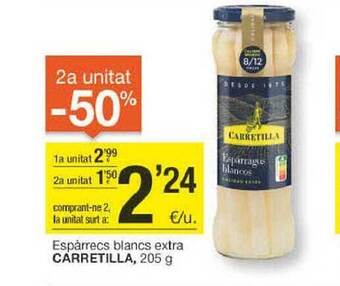 BonpreuEsclat 2a unitat -50% espàrrecs blancs extra carretilla oferta