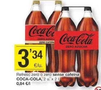 BonpreuEsclat Refresc zero o zero sense cafeïna coca-cola oferta