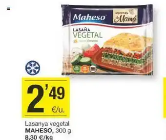 BonpreuEsclat Lasanya vegetal maheso oferta