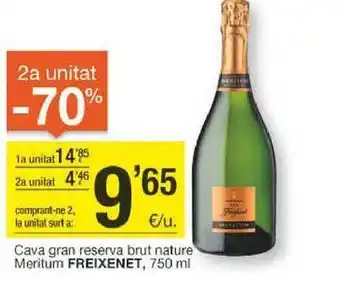 BonpreuEsclat 2a unitat -50% cava gran reserva brut nature meritum freixenet oferta