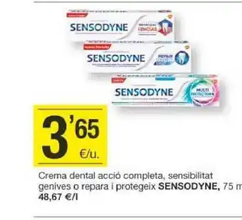 BonpreuEsclat Crema dental acción completa sensibilitat genives o repara i protegeix sensodyne oferta