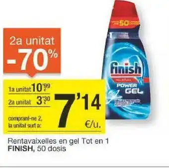 BonpreuEsclat 2a unitat -70% rentavaixelles en gel tot en 1 finish 50 dosis oferta