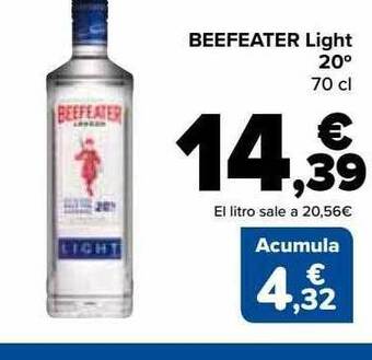 Carrefour Market Beefeater light 20° oferta