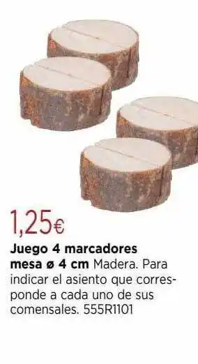 Cadena88 Juego 4 marcadores mesa ø 4 cm oferta