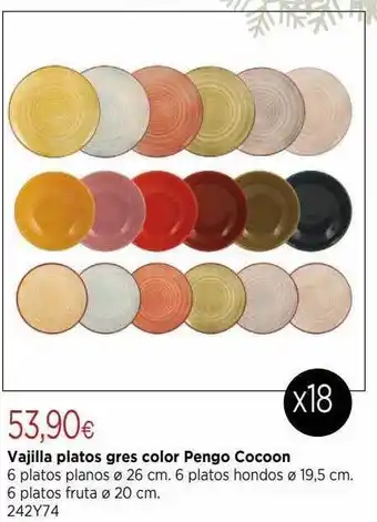 Cadena88 Vajilla platos gres color pengo cocoon oferta