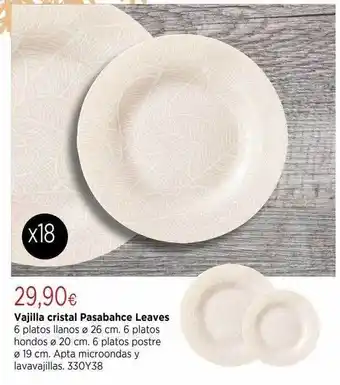 Cadena88 Vajilla cristal pasabahce leaves oferta
