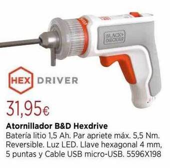 Cadena88 Atornillador b&d hexdrive oferta