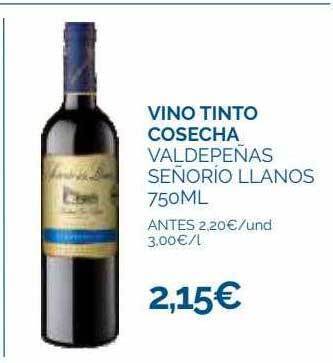 Cash Ecofamilia Vino tinto cosecha valdepeñas señorío llanos oferta