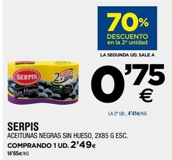 BM Supermercados Aceitunas negras serpis oferta