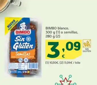 HiperDino Pan sin gluten bimbo oferta