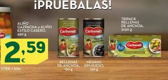 HiperDino Aceitunas carbonell oferta