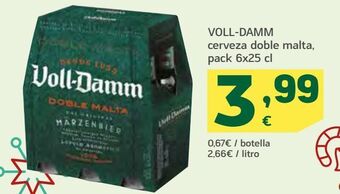 HiperDino Voll-damm cerveza doble malta pack 6x25 cl oferta