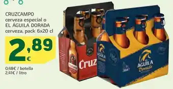 HiperDino Cruzcampo cerveza especial o el águila dorada cerveza oferta