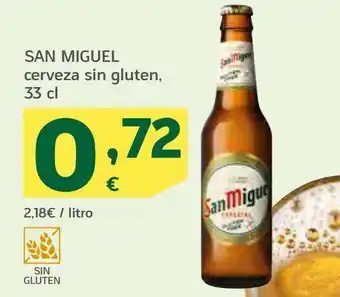 HiperDino San miguel cerveza sin gluten oferta