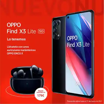 Vodafone Oppo Find X3 Lite 5G Lo tenemos Llévatelo con unos auriculares inalámbricos Oppo Enco X oferta