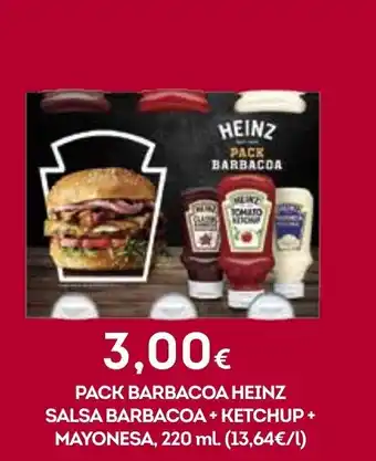 Hiper Usera Pack Barbacoa Heinz Salsa barbacoa+Ketchup Mayonesa 220ml oferta