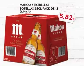 Hiper Usera Mahou 5 Estrellas Botellas 25cl Pack De 12 oferta