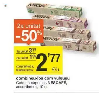 BonpreuEsclat 2a unitat -50% cafè en càpsules nescafé assortiment oferta