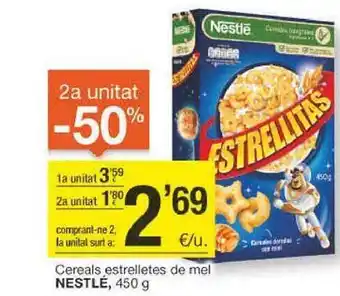 BonpreuEsclat 2a unitat -50% cereals estrelletes de mel nestlé oferta