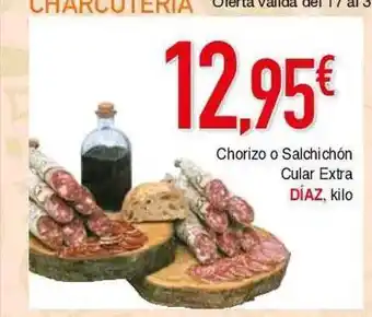 Masymas Chorizo o salchichón cular extra díaz kilo oferta