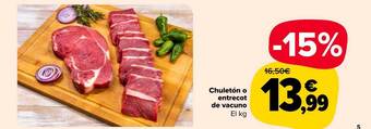 Carrefour Market Chuletón o entrecot de vacuno el kg oferta