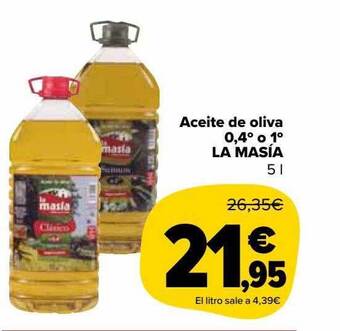 Carrefour Market Aceite de oliva 0.4° o 1° la masía oferta