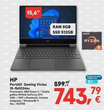 Worten Hp portátil gaming victus 15-fb0024ns oferta