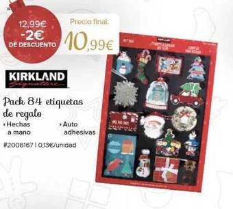 Costco Kirkland pack 84 etiquetas de regalo oferta