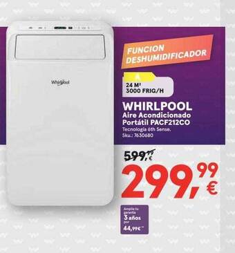 Worten Whirlpool aire acondicionado portátil pacf212co oferta