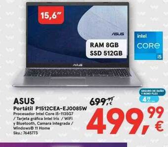 Worten Asus portátil p1512cea-ej0085w oferta