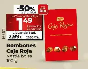 Dia -50% la 2a unidad bombones caja roja nestlé bolsa oferta