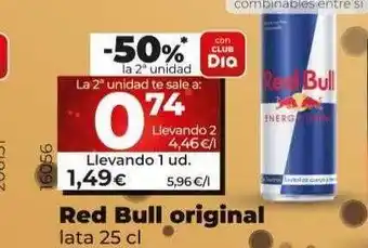 Dia -50% la 2a unidad red bull original lata oferta