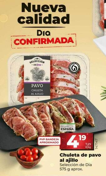 Dia Chuleta de pavo al ajillo oferta