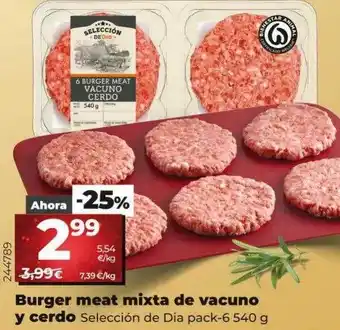 Dia Burger meat mixta de vacuno y cerdo selección de dia pack-6 oferta