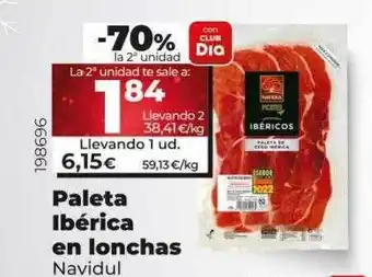 Dia -70% la 2a unidad paleta ibérica en lonchas oferta