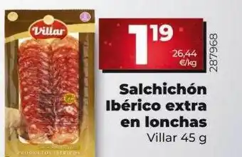 Dia Salchichón ibérico extra en lonchas villar oferta