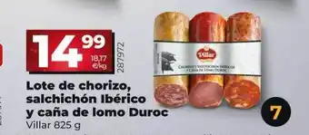 Dia Lote de chorizo salchichón ibérico y caña de lomo duroc oferta