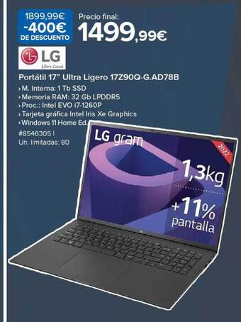 Costco Lg portátil 17 oferta